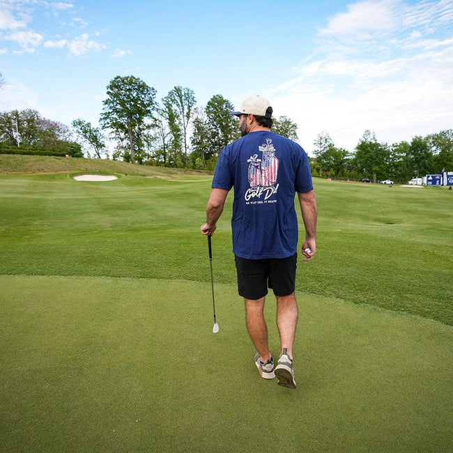 Golf Dad Bags USA Pocket Tee-T-Shirts-Fore Play-Barstool Sports