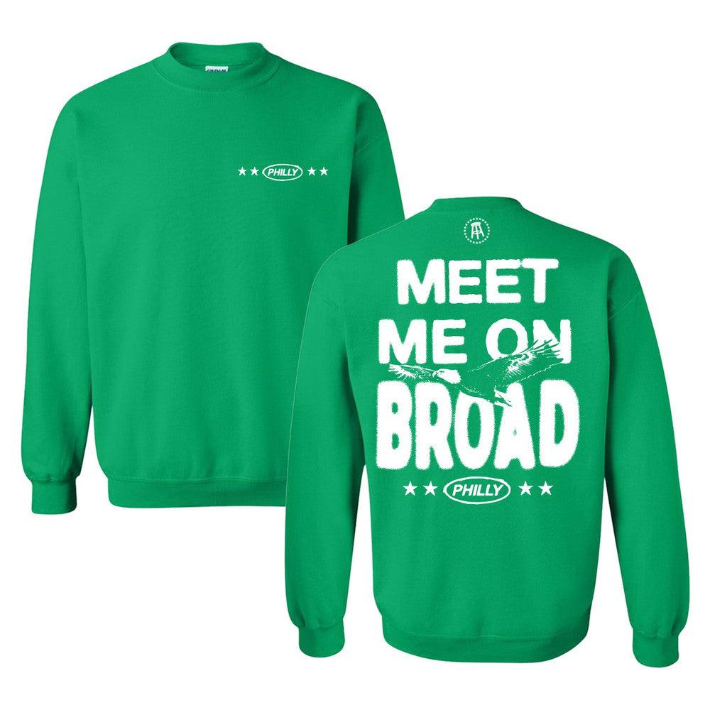 Meet Me On Broad Crewneck-Crewnecks-Barstool Sports-Green-S-Barstool Sports