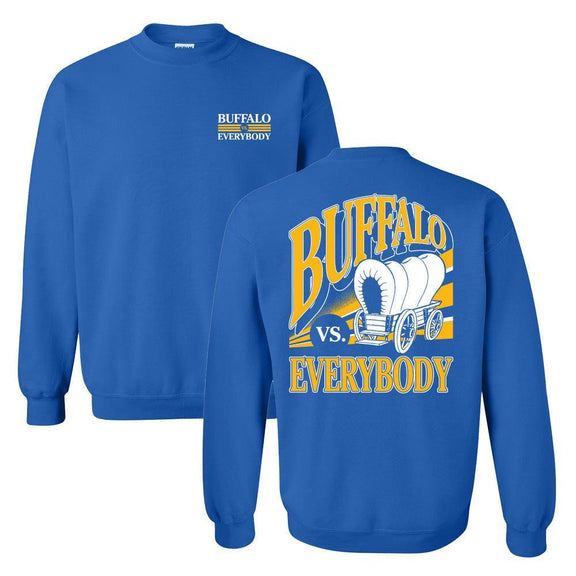 Buffalo vs. Everybody Crewneck-Crewnecks-Spittin Chiclets-Blue-S-Barstool Sports