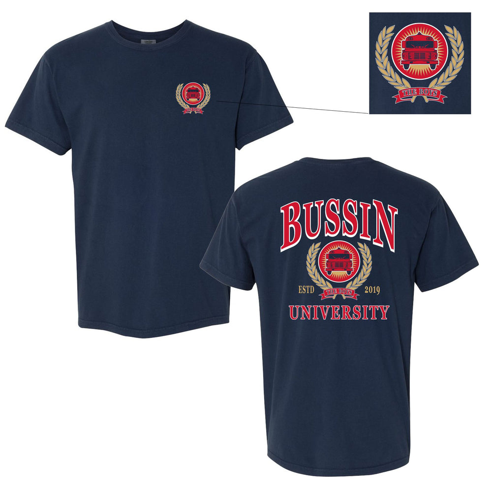 Bussin University Tee-T-Shirts-Bussin With The Boys-Navy-S-Barstool Sports