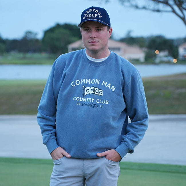 Common Man Country Club Pennant Crewneck-Crewnecks-Fore Play-Barstool Sports