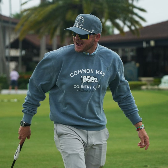 Common Man Country Club Pennant Crewneck-Crewnecks-Fore Play-Barstool Sports