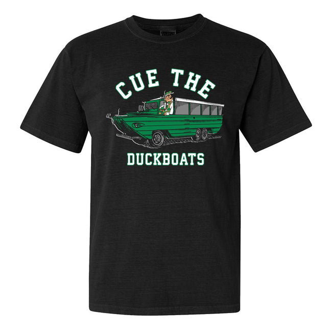 Cue The Duckboats BOS Tee-T-Shirts-Barstool Sports-Black-S-Barstool Sports