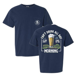 Can't Drink All Day Golf Pocket Tee-T-Shirts-Fore Play-Navy-S-Barstool Sports