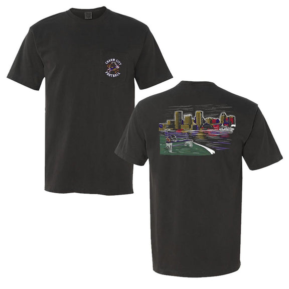 Charm City Football Pocket Tee-T-Shirts-Barstool Sports-Black-S-Barstool Sports