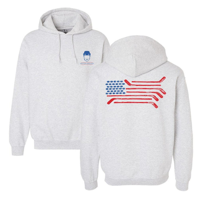 Spittin Chiclets Flag Hoodie-Hoodies & Sweatshirts-Spittin Chiclets-Ash-S-Barstool Sports