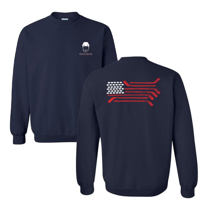 Spittin Chiclets Flag Crewneck-Crewnecks-Spittin Chiclets-Barstool Sports