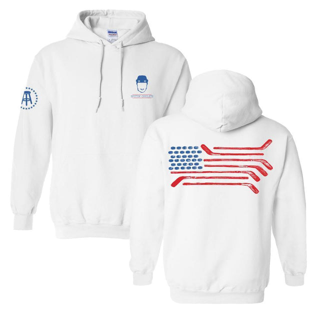 Spittin Chiclets Flag Hoodie-Hoodies & Sweatshirts-Spittin Chiclets-White-S-Barstool Sports