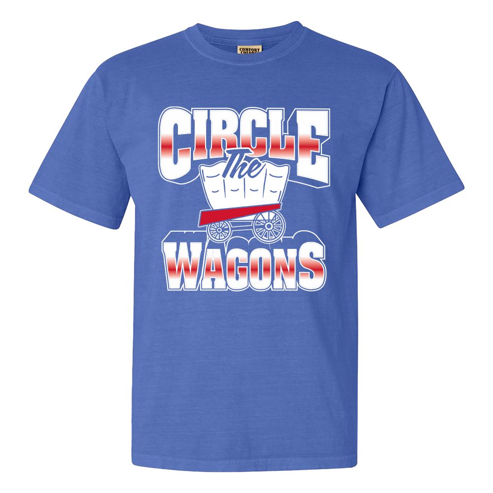 Circle The Wagons Graphic Tee-T-Shirts-Barstool Sports-Blue-S-Barstool Sports