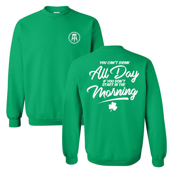 Can't Drink All Day Crewneck-Crewnecks-Barstool Sports-Green-S-Barstool Sports