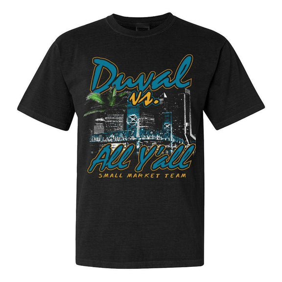 Duval vs All Yall Tee-T-Shirts-Barstool Sports-Black-S-Barstool Sports