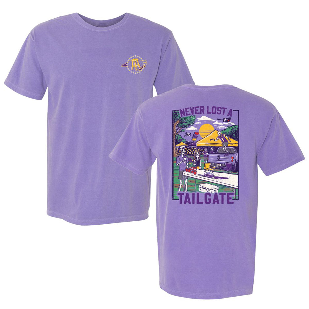 Never Lost A Tailgate Tee-T-Shirts-Barstool U-Purple-S-Barstool Sports