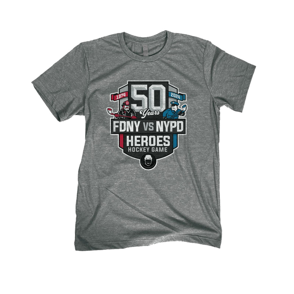 50th Heroes Hockey Game Tee-T-Shirts-Spittin Chiclets-Grey-S-Barstool Sports