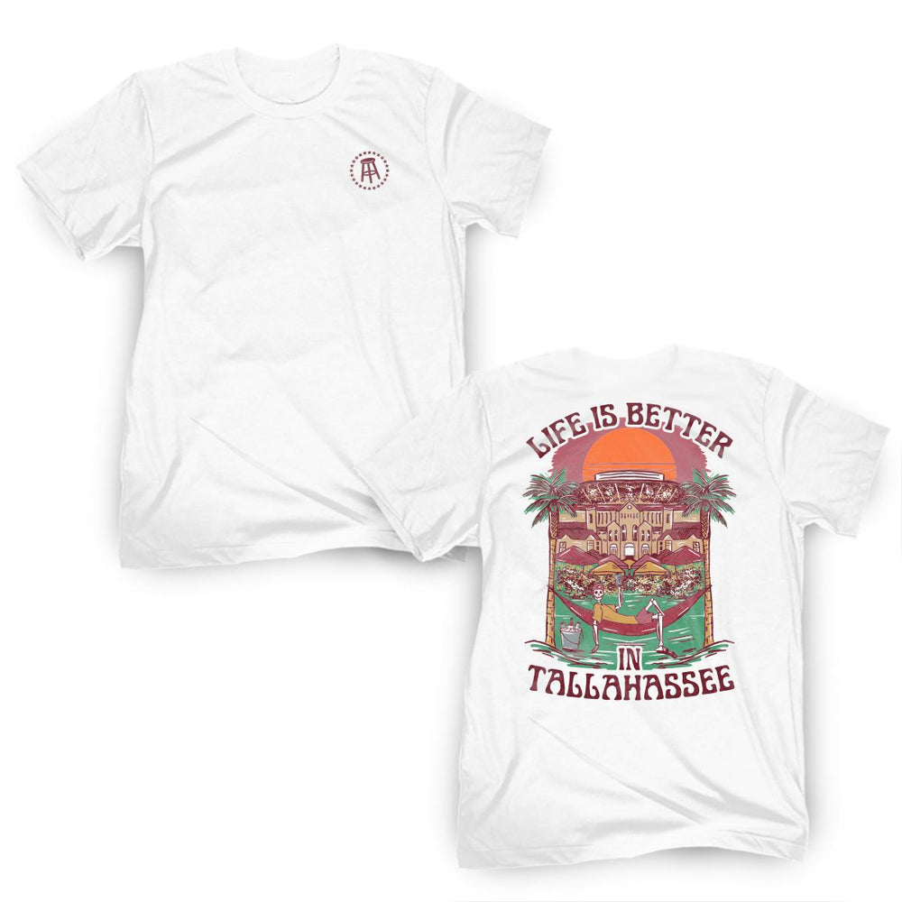 Life Is Better In Tallahassee Tee-T-Shirts-Barstool U-White-S-Barstool Sports