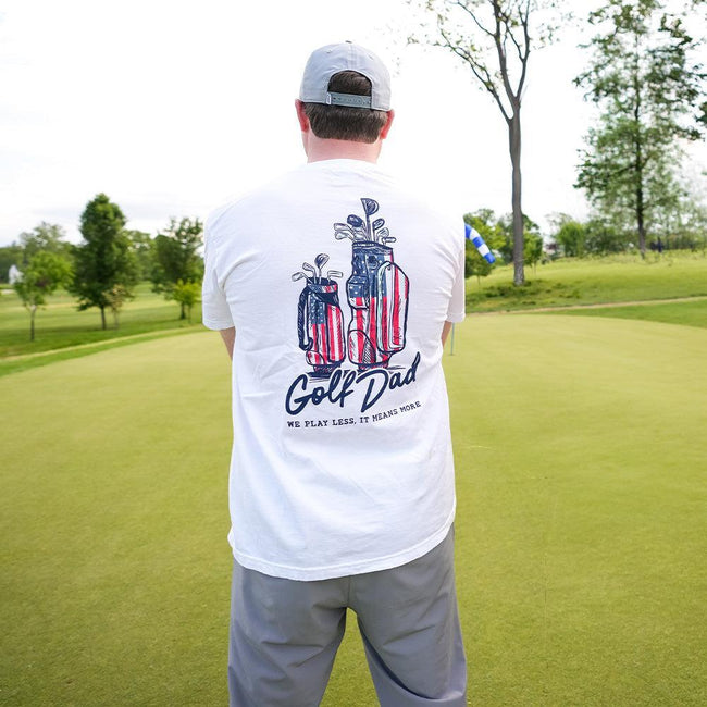 Golf Dad Bags USA Pocket Tee-T-Shirts-Fore Play-Barstool Sports
