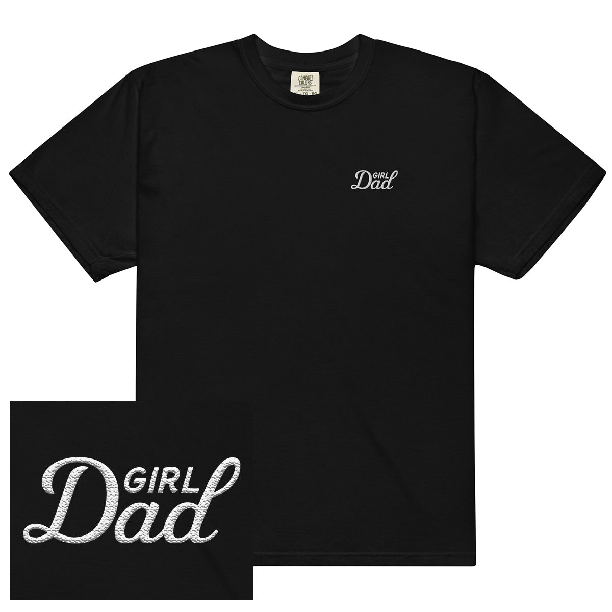 Girl Dad Embroidered Tee-T-Shirts-Bussin With The Boys-Black-S-Barstool Sports