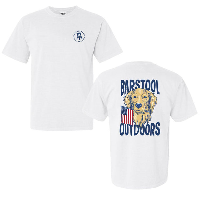 Barstool Outdoors Dog USA Tee-T-Shirts-Barstool Outdoors-White-S-Barstool Sports