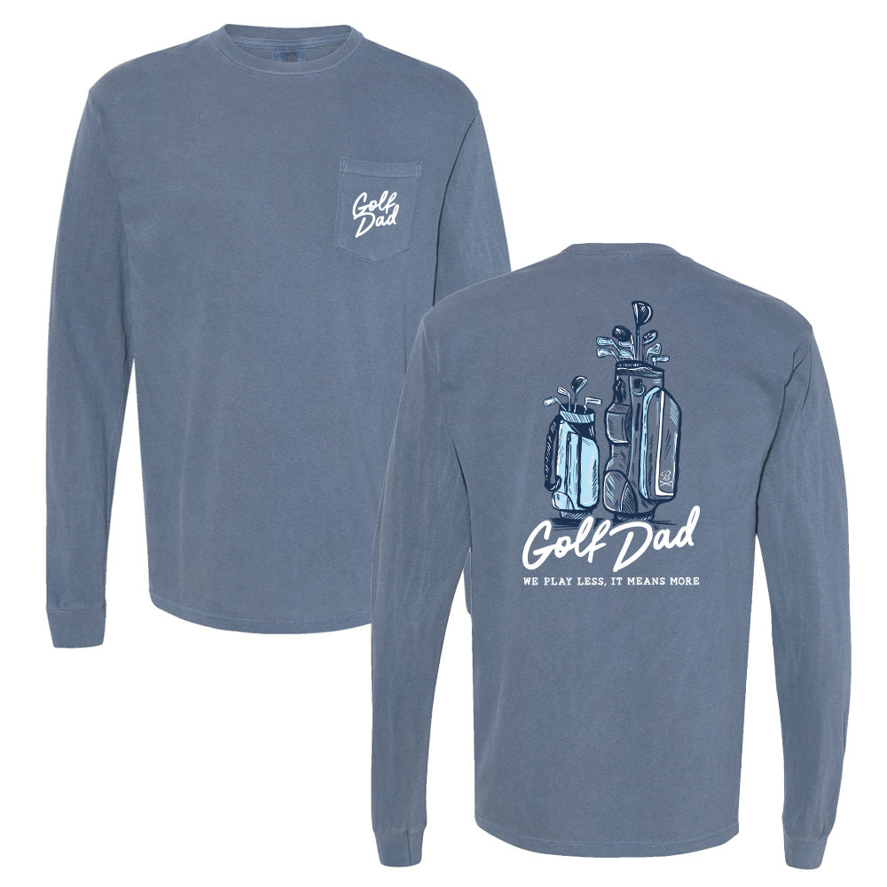 Golf Dad Bags Long Sleeve Pocket Tee-Long Sleeve-Fore Play-Blue-S-Barstool Sports