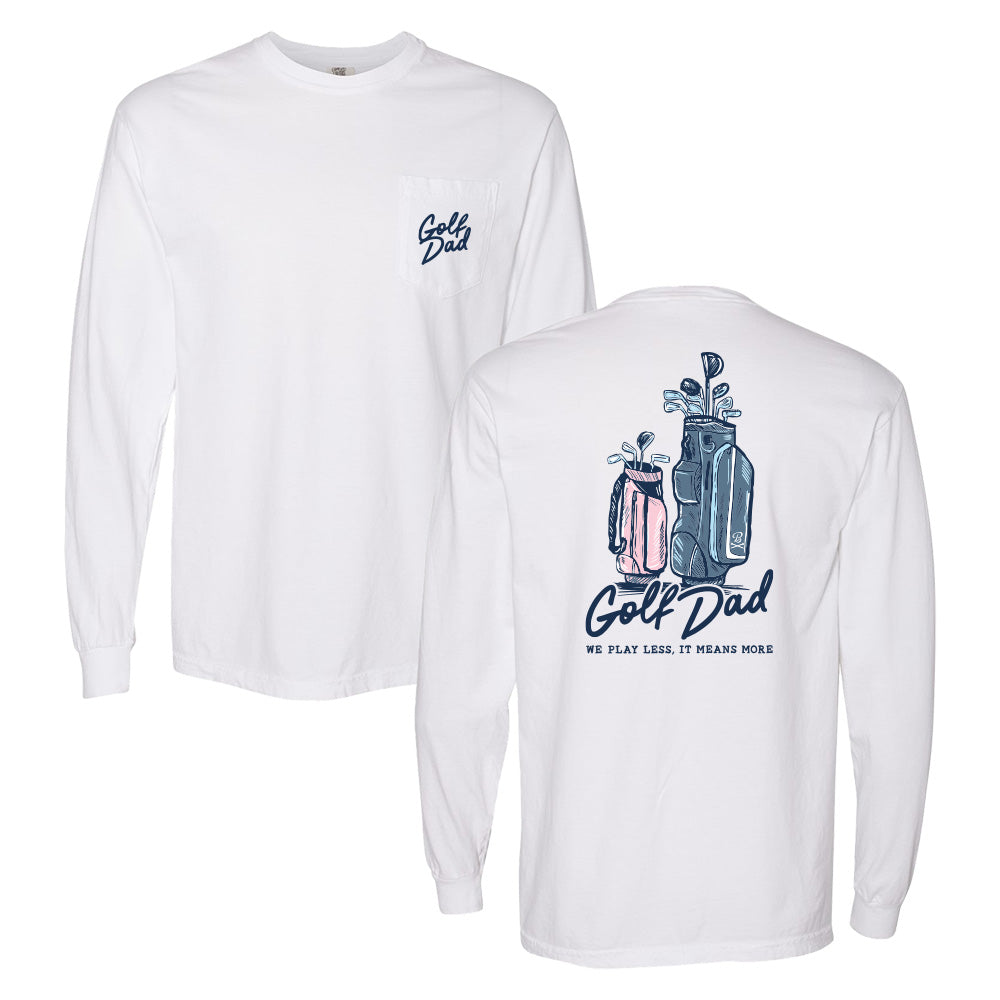Golf Dad Bags Long Sleeve Pocket Tee-Long Sleeve-Fore Play-White-S-Barstool Sports
