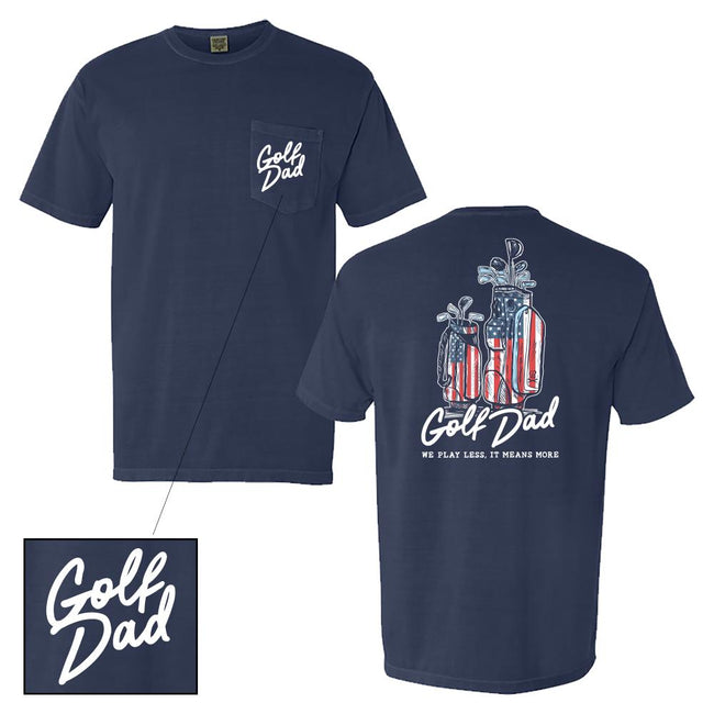 Golf Dad Bags USA Pocket Tee-T-Shirts-Fore Play-Navy-S-Barstool Sports