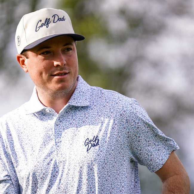 Golf Dad Printed Performance Polo-Polos-Fore Play-Barstool Sports