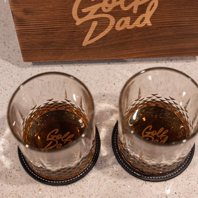 Golf Dad Whiskey Glasses Set-Drinkware-Fore Play-Barstool Sports