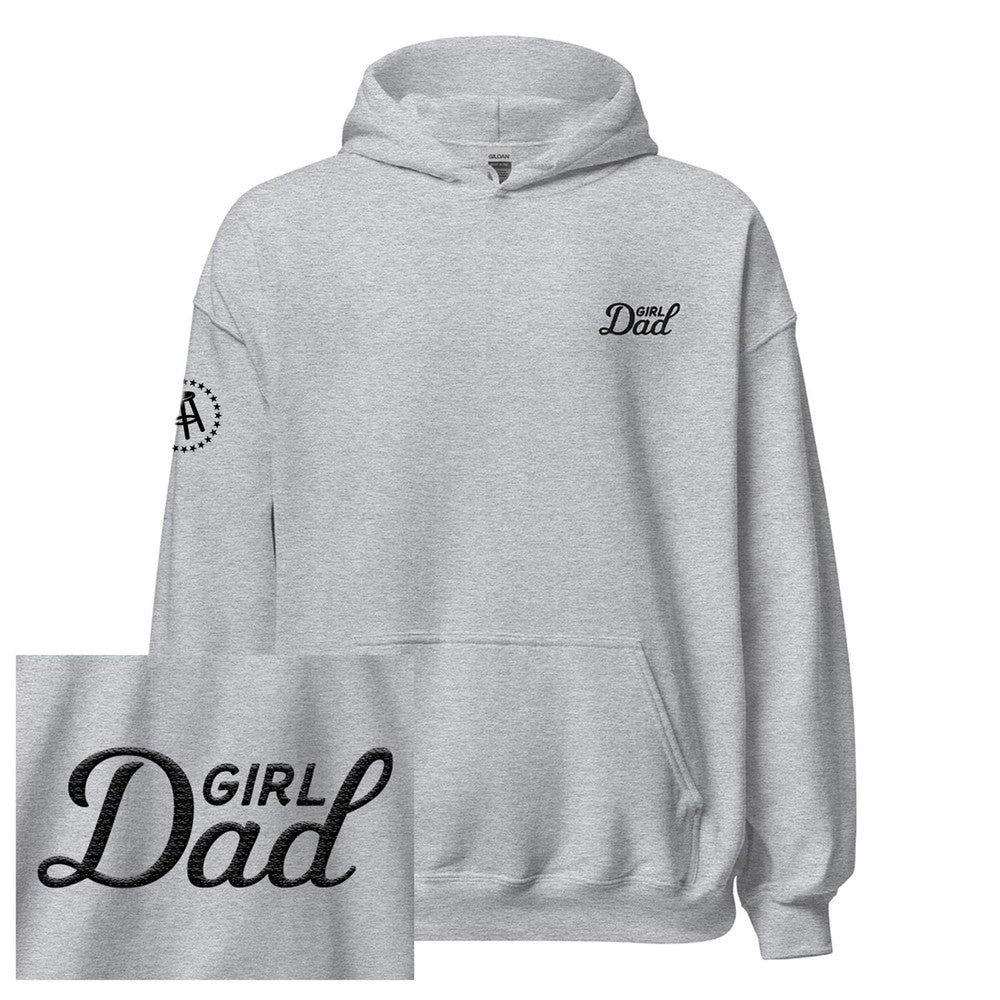 Girl Dad Embroidered Hoodie-Hoodies & Sweatshirts-Barstool Sports-Grey-S-Barstool Sports