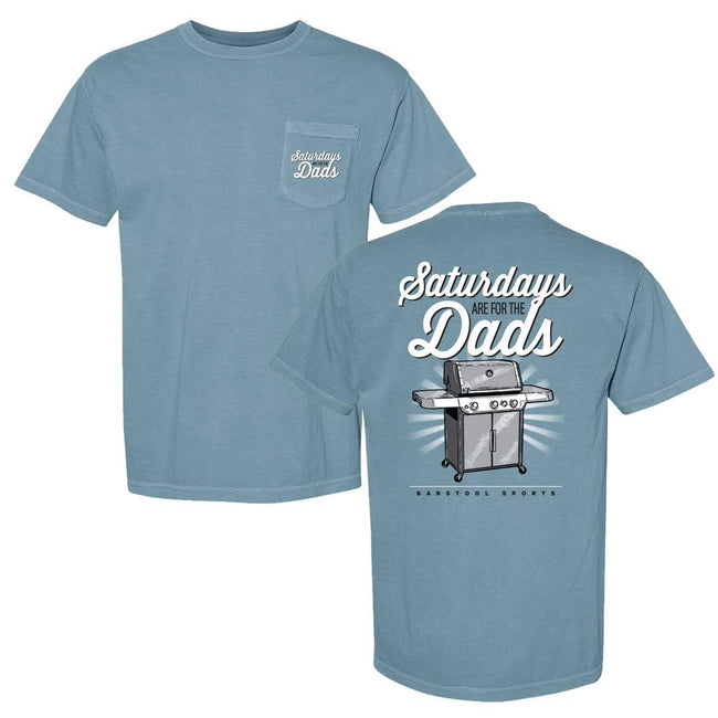 Saturdays Are For The Dads Grill Graphic Pocket Tee-T-Shirts-SAFTB-Blue-S-Barstool Sports