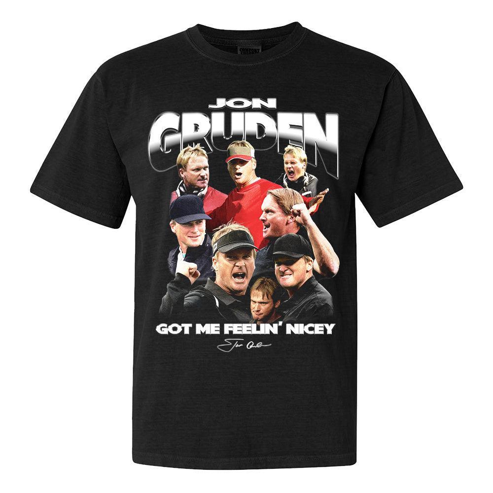 Jon Gruden Tee-T-Shirts-Coach Gruden-Black-S-Barstool Sports