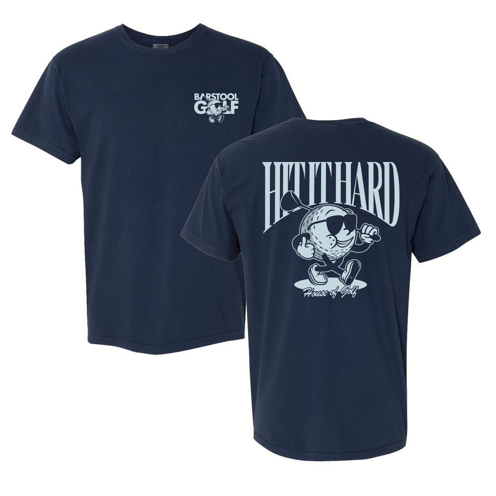 Hit It Hard Character Tee-T-Shirts-Fore Play-Navy-S-Barstool Sports