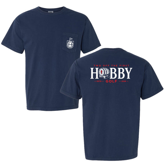 The Hobby Whiskey Barrel Pocket Tee-T-Shirts-The Hobby-Navy-S-Barstool Sports