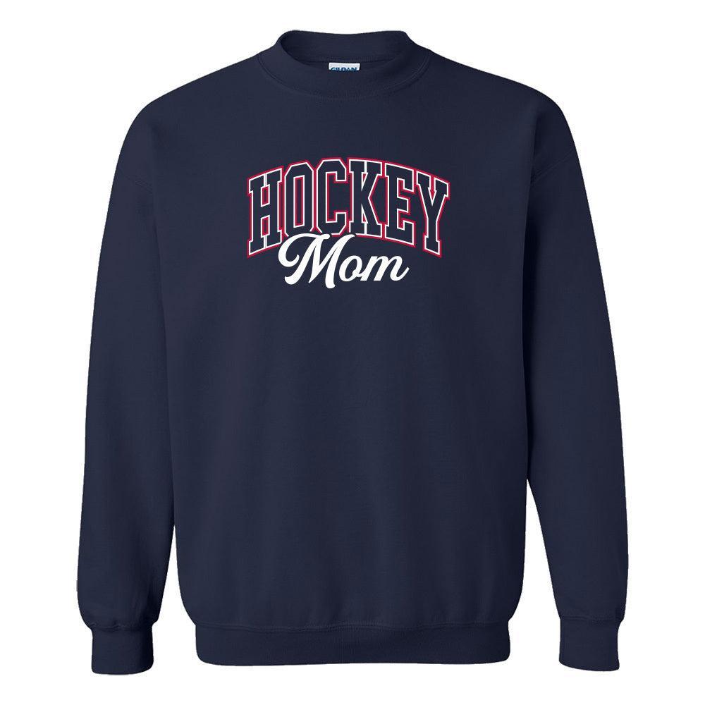 Hockey Mom Varsity Crewneck-Crewnecks-Barstool Sports-Navy-S-Barstool Sports