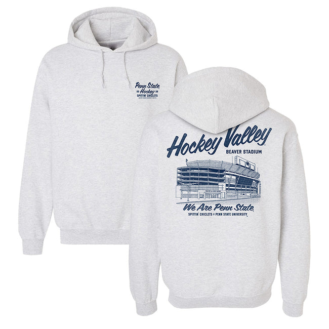 Penn State Hockey x Spittin Chiclets Hockey Valley Hoodie-Hoodies & Sweatshirts-Spittin Chiclets-Grey-S-Barstool Sports