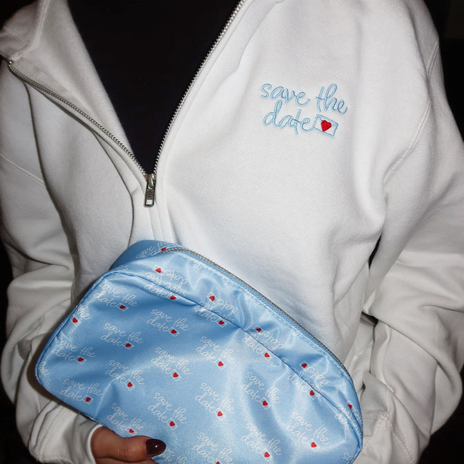 Save The Date Zip Hoodie-Hoodies & Sweatshirts-Chicks in the Office-Barstool Sports