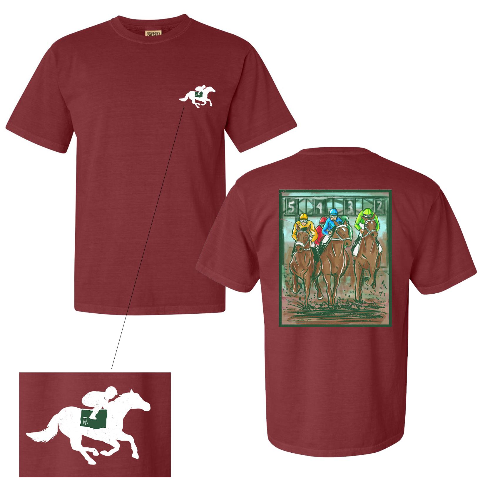 Horse Races Tee-T-Shirts-Barstool Sports-Maroon-S-Barstool Sports