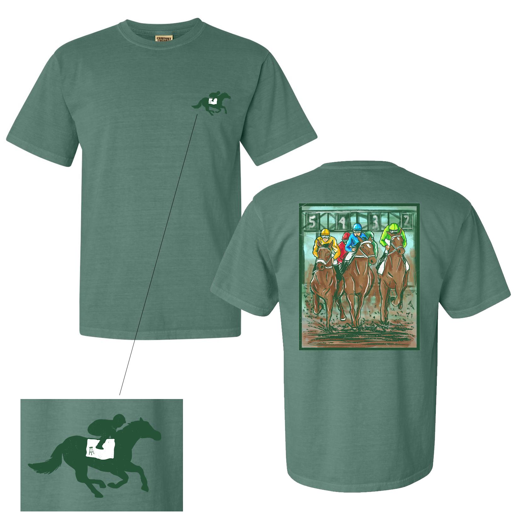 Horse Races Tee-T-Shirts-Barstool Sports-Green-S-Barstool Sports
