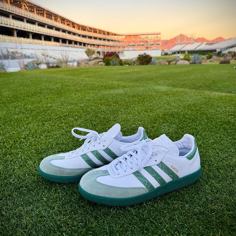Barstool Golf x Adidas Samba WM Phoenix Open Golf Shoes - Fore Barstool Golf x Adidas Samba WM Phoenix Open Golf Shoes - Fore