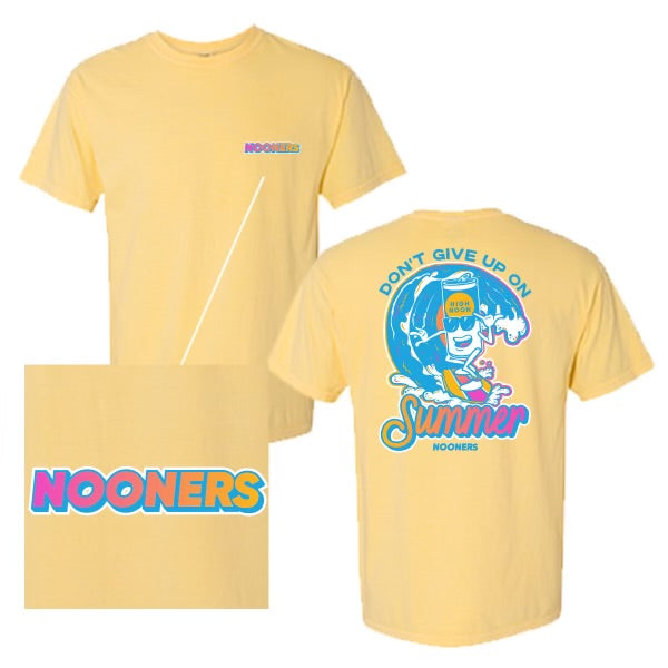 Don't Give Up On Summer Tee-T-Shirts-Nooners-Yellow-S-Barstool Sports