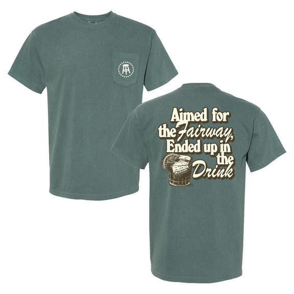 Aimed For The Fairway Pocket Tee-T-Shirts-Barstool Sports-Green-S-Barstool Sports