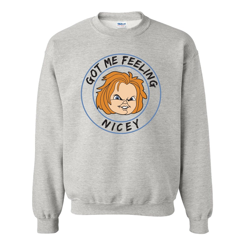 Got Me Feeling Nicey Crewneck-Crewnecks-Coach Gruden-Grey-S-Barstool Sports