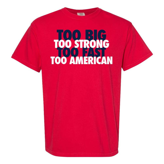Too American Tee-T-Shirts-Barstool Sports-Red-S-Barstool Sports