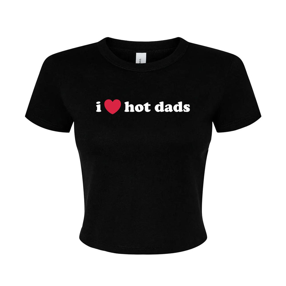 I Love Hot Dads Cropped Tee-T-Shirts-It Girl-Black-S-Barstool Sports