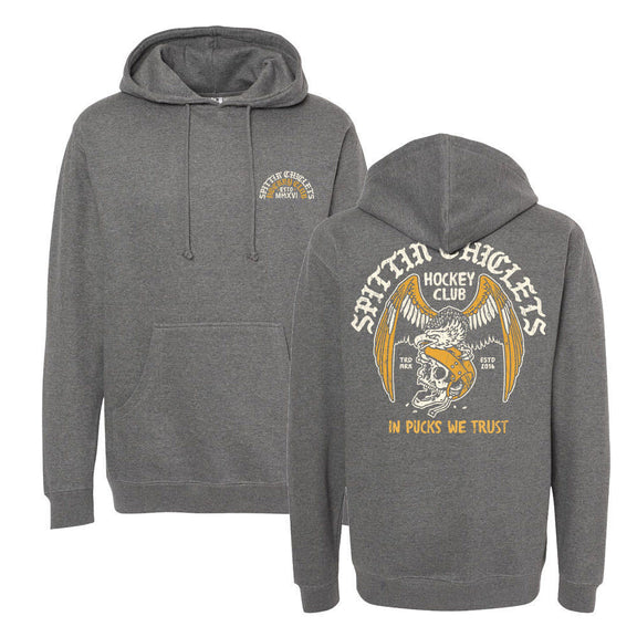 Spittin Chiclets In Pucks We Trust Hoodie-Hoodies & Sweatshirts-Spittin Chiclets-Barstool Sports