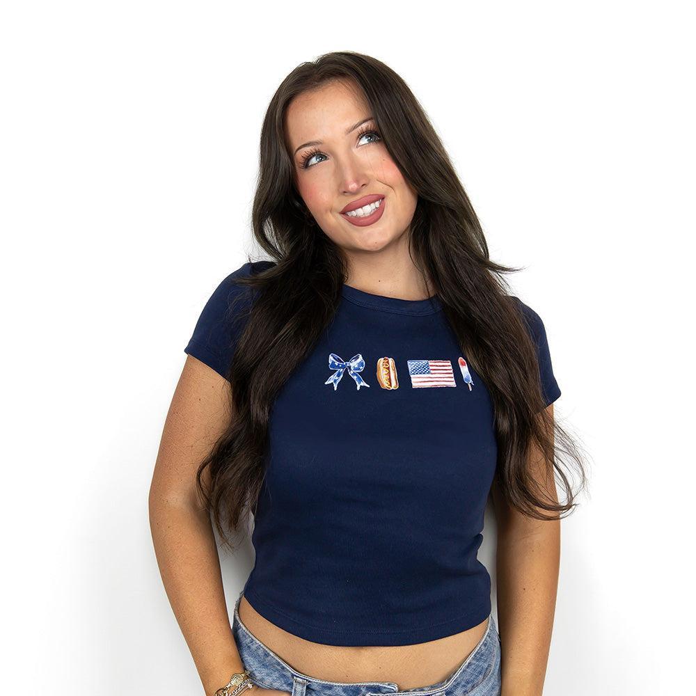 American Icons Baby Tee-T-Shirts-It Girl-Barstool Sports