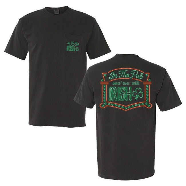 We're All Irish Pocket Tee-T-Shirts-Barstool Sports-Black-S-Barstool Sports