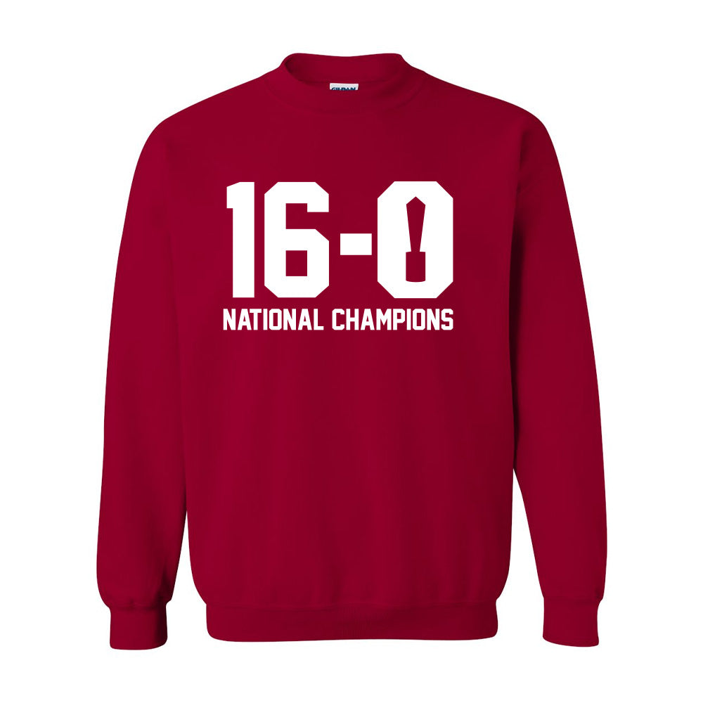 16-0 National Champions Crewneck-Crewnecks-Barstool U-Red-S-Barstool Sports