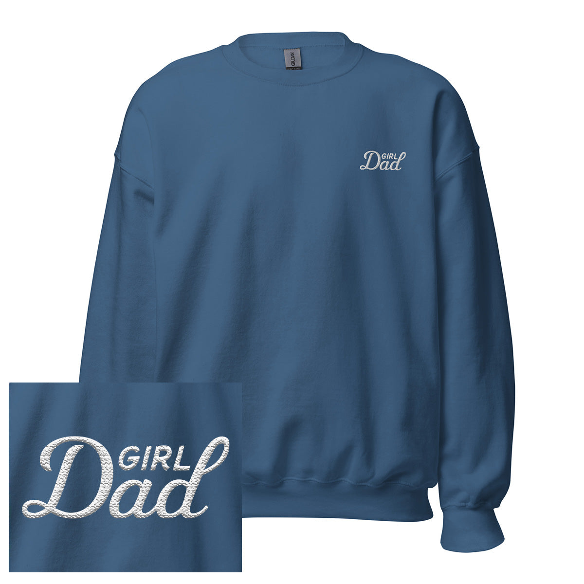 Girl Dad Embroidered Crewneck-Crewnecks-Bussin With The Boys-Indigo Blue-S-Barstool Sports
