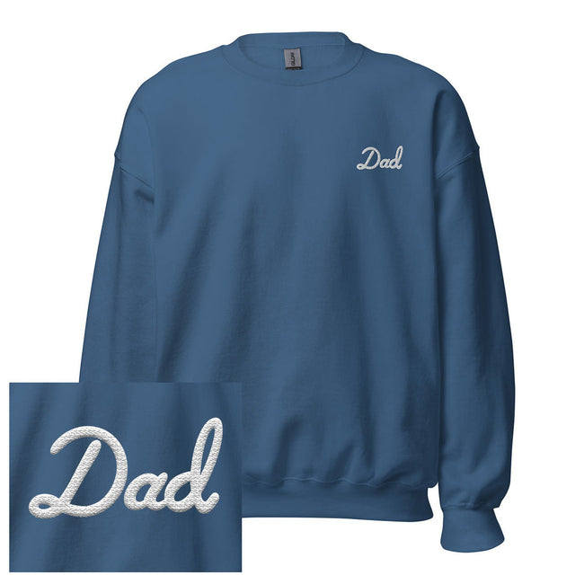 Dad Embroidered Crewneck-Crewnecks-Bussin With The Boys-Indigo Blue-S-Barstool Sports