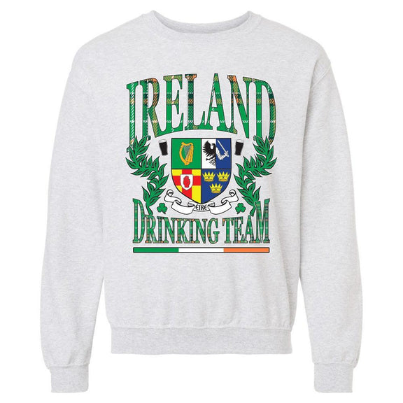 Ireland Drinking Team Crewneck-Crewnecks-Barstool Sports-Grey-S-Barstool Sports