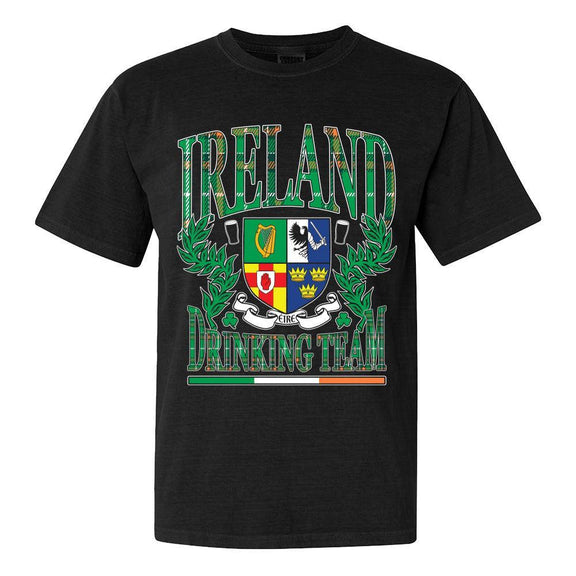 Ireland Drinking Team Tee-T-Shirts-Barstool Sports-Black-S-Barstool Sports